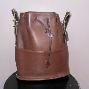 Genuine leather dark chocolate brown leather coach bag 10 3/4”H, 10”Wide 4” Deep